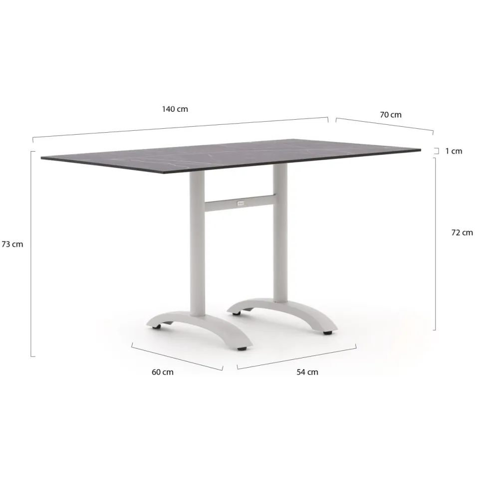 Bellagio tuinmeubelen Bellagio Lisio tuintafel 140x80x73cm wit, foto 2