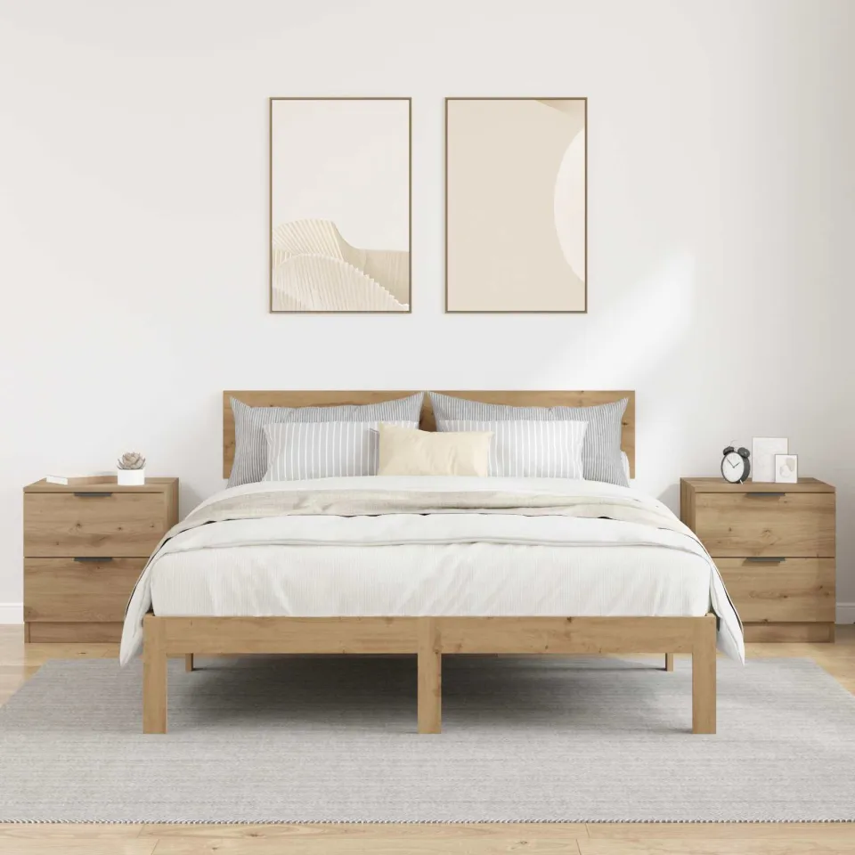 vidaXL Nachtkastje 2 st Artisan Eiken 45 x 39 x 50cm Bewerkt hout, foto 4
