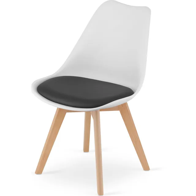 Viking Choice MARK - Eetkamerstoel - set van 4 eettafel stoelen - wit zwart