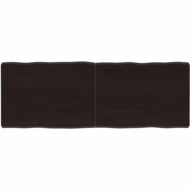 vidaXL Tafelblad natuurlijke rand 140x50x(2-6)cm eikenhout donkerbruin