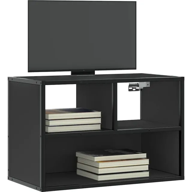 vidaXL Tv-meubel 60x31x39,5 cm bewerkt hout en metaal zwart