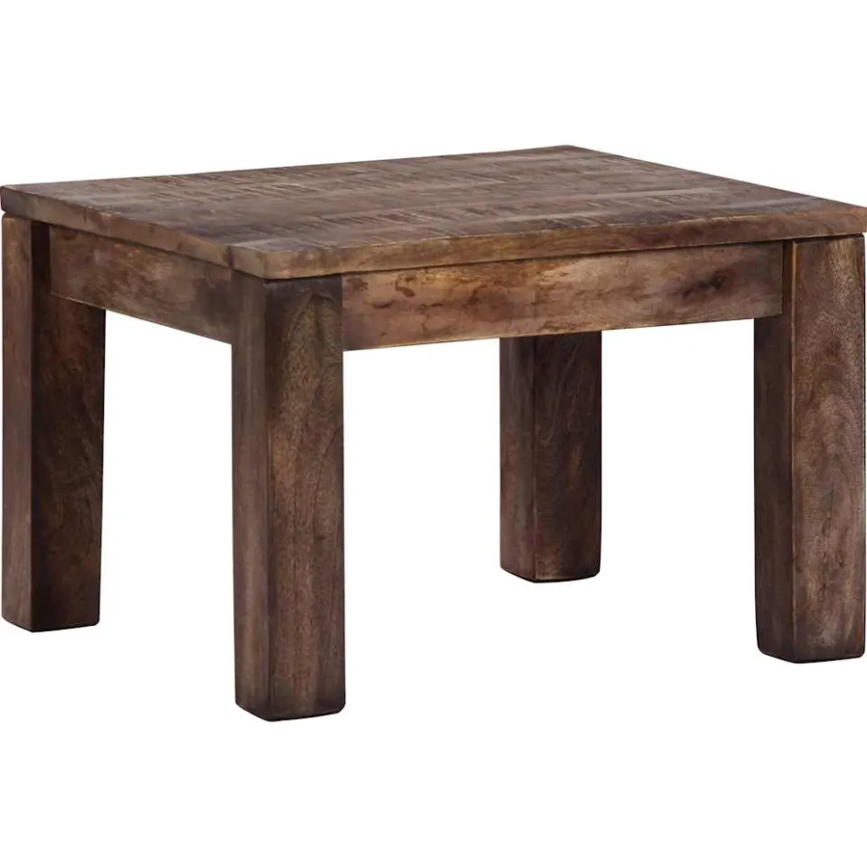 vidaXL Salontafel 50x50x35 cm massief mangohout bruin, foto 2