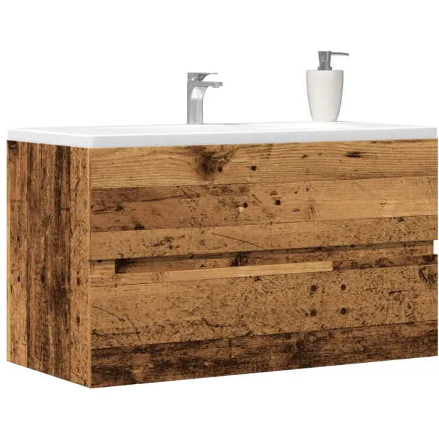 vidaXL Badkamerwandkast 80x38,5x45 cm bewerkt hout oud houtkleurig bruin, foto 2