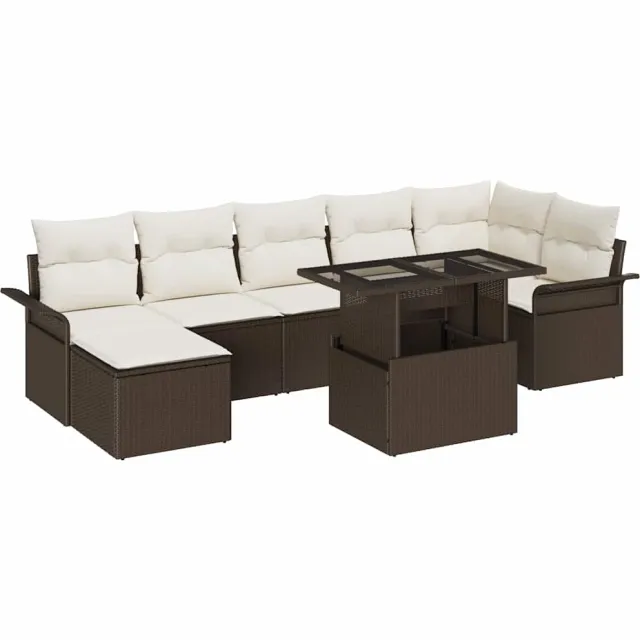 vidaXL Tuin Sofa Set 8 st Bruin [Synthetisch]: Poly Rattan