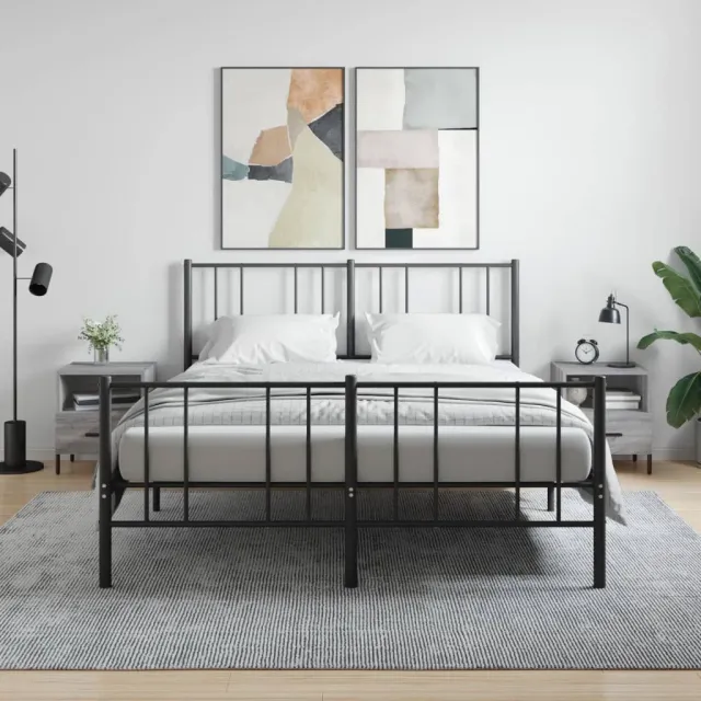 vidaXL Nachtkastjes 2 st 40x35x47,5 cm bewerkt hout grijs sonoma eiken, foto 2