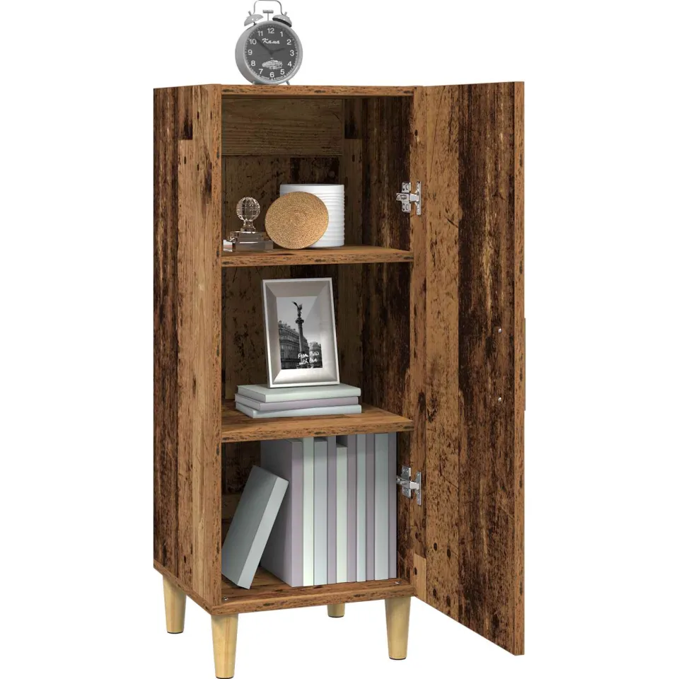 vidaXL Dressoir Oud Hout 34,5 x 34 x 90 cm Bewerkt hout Bruin