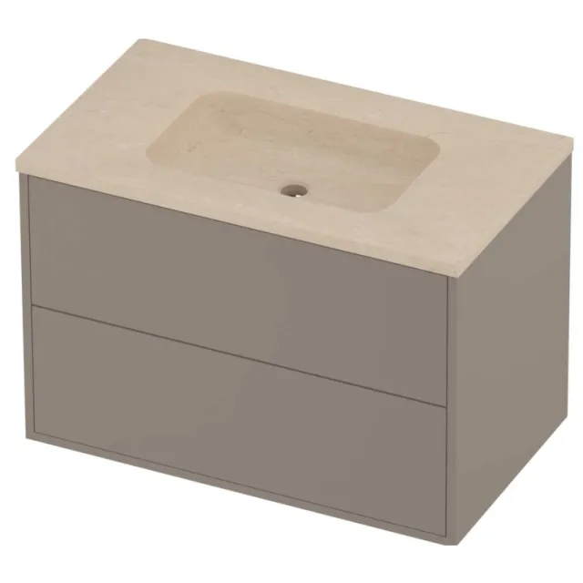 Proline Rollo Badmeubelset Hardsteen Elegant 2 Laden 80x46x54 cm Sand Stone Clay Beige