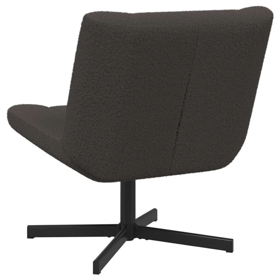 vidaXL Draaistoel Donkergrijs 63 x 75 x 76 cm Schapenvacht grijs, foto 4