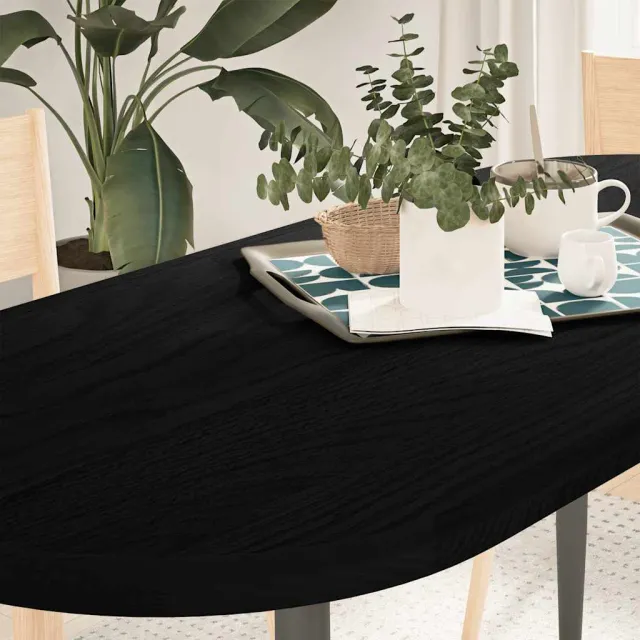 vidaXL Tafelblad 140x60x4 cm ovaal massief eikenhout donkerbruin