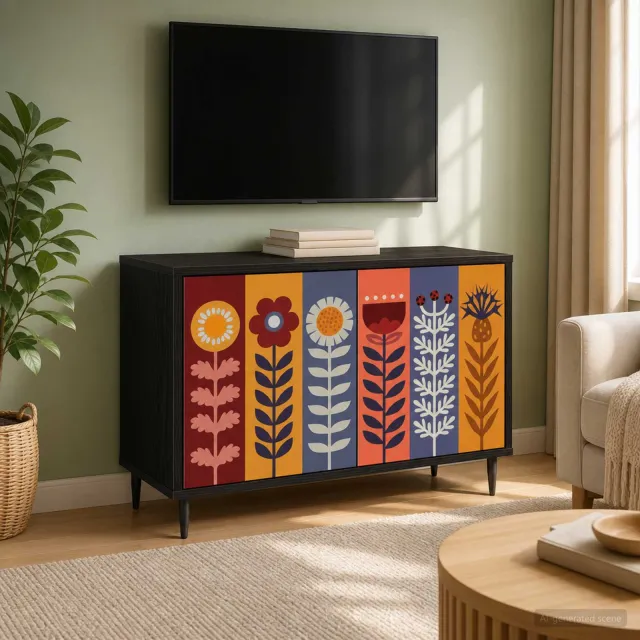 vidaXL Tv-meubel ESSEN 69 x 33 x 50,5 cm Zwart eiken Bewerkt hout