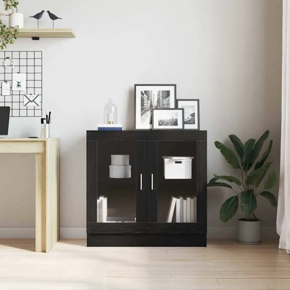 vidaXL Boekenkast 82,5 x 30,5 x 80 cm Zwart Eiken, foto 4