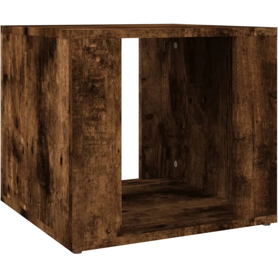 vidaXL Nachtkastje 41x40x36 cm bewerkt hout gerookt eikenkleurig Bruin