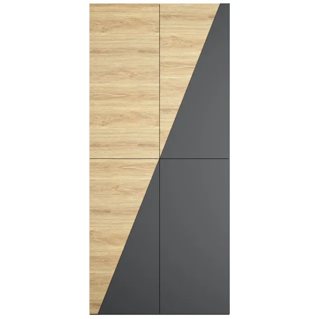 City long dragon LONG DRAGON - Kledingkast - Met opbergbox - Openslaande deuren - 90x50x200 cm, modern ontwerp met kledingroede, broekenrek en 2 lades voor slaapkamer, woonkamer en kantoor Antracietgrijs