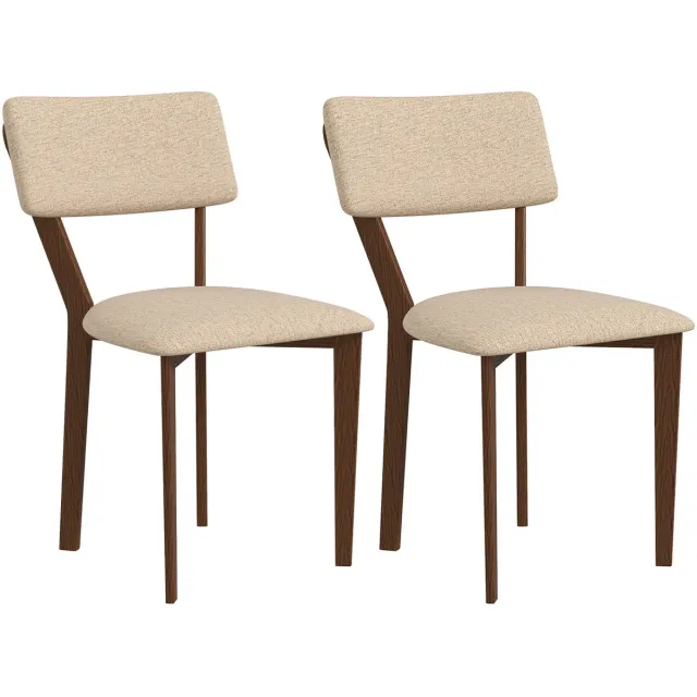 Homcom Eetkamerstoel-49x56x85cm-Polyester-Beige
