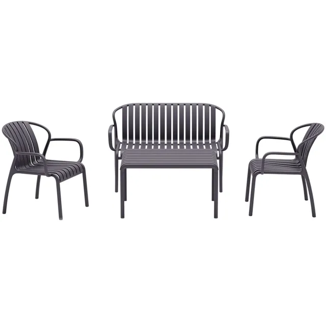 Garden Impressions Jade loungeset 4-delig - donker grijs