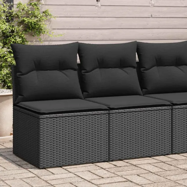 vidaXL 2-delige Loungeset met kussens poly rattan acacia zwart, foto 4
