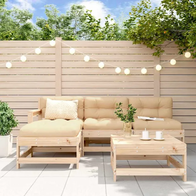 vidaXL 5-delige Loungeset massief grenenhout bruin, foto 2