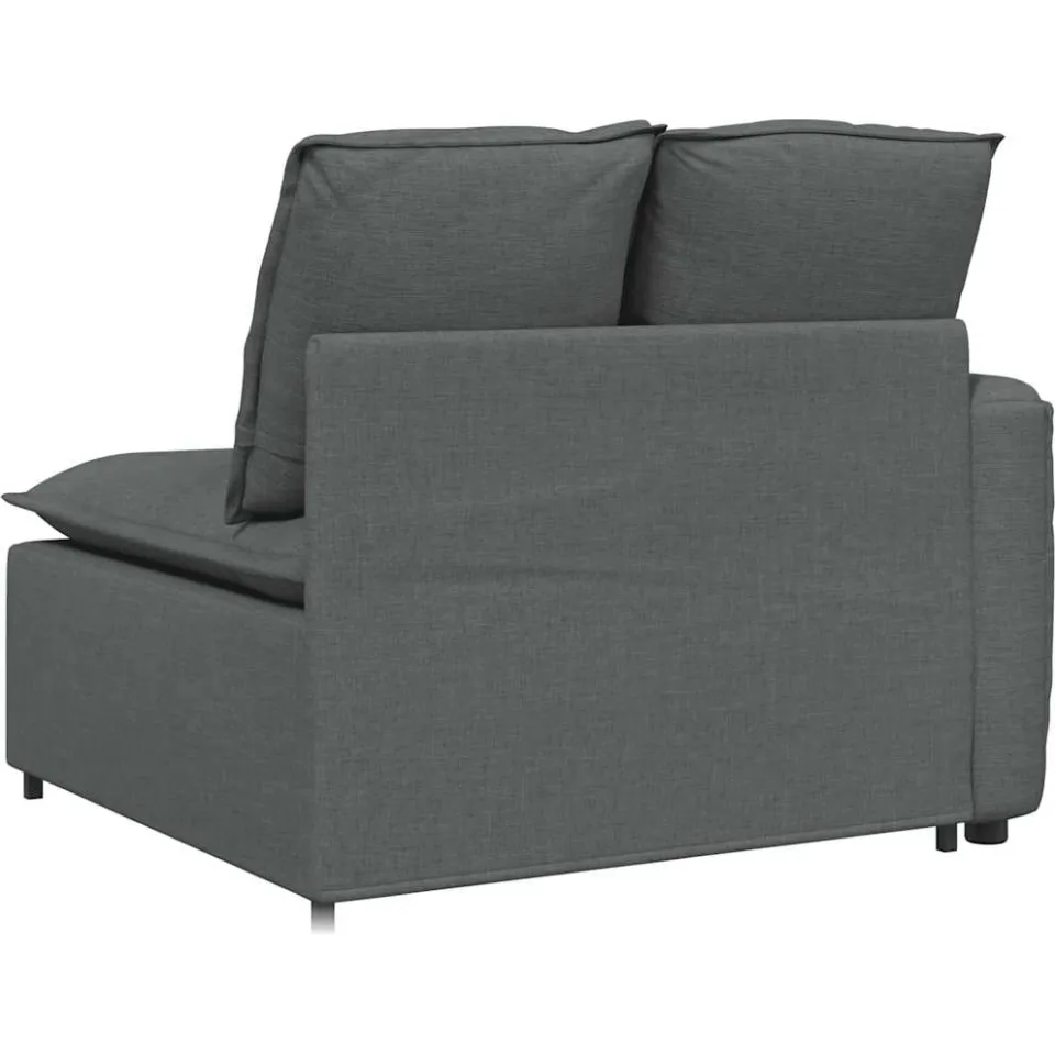 vidaXL Modulaire bank Armleuning eindmodule met kussens 100 cm grijs, foto 4