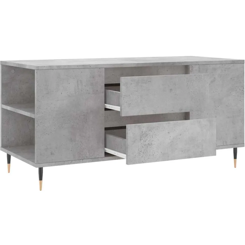 vidaXL Salontafel 102x44,5x50 cm bewerkt hout betongrijs grijs, foto 5