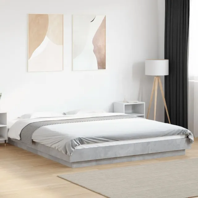 vidaXL Bedframe bewerkt hout betongrijs 160x200 cm grijs