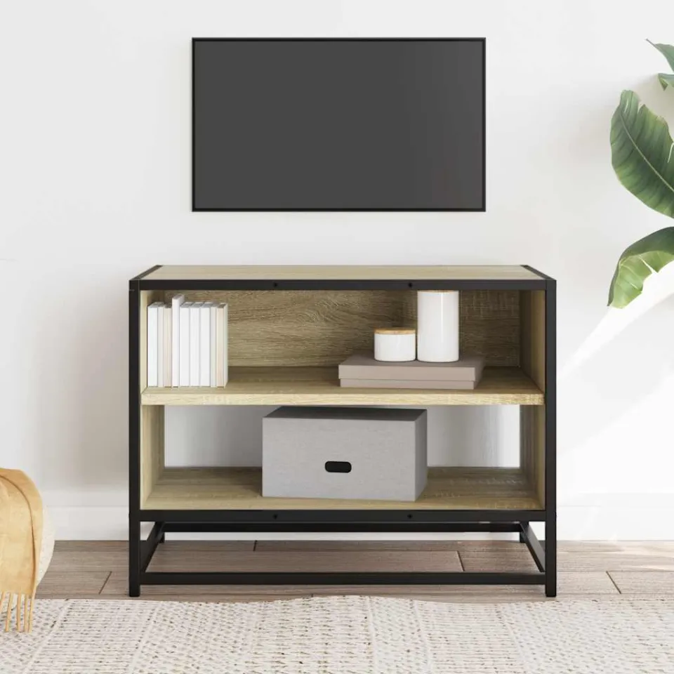 vidaXL Tv-meubel 61x40x46 cm bewerkt hout metaal sonoma eikenkleurig, foto 3