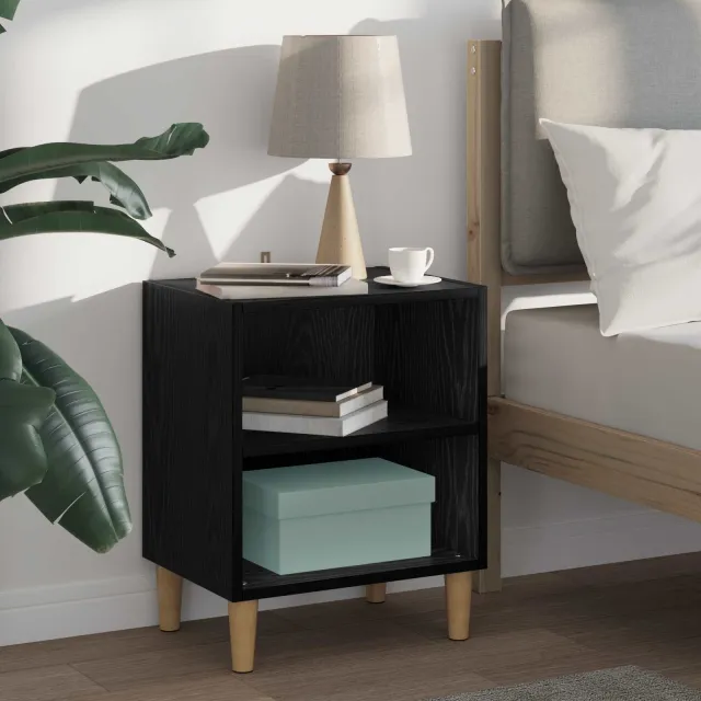vidaXL Bed kast 2 st Zwart Eiken 40 x 30 x 50 cm Bewerkt hout, foto 2