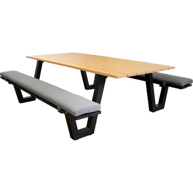 SenS-Line Lorenzo Picknicktafel 180cm - Bruin - Aluminium