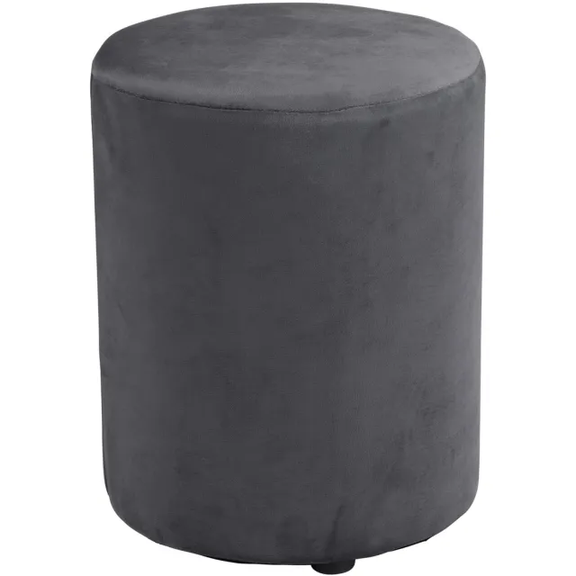 arti casa Poef Rond Velvet - Ronde Velvet Poef 28x36 cm - Compacte Fauteuil of Kruk - Poef Voor Woonkamer en Slaapkamer - Grijs