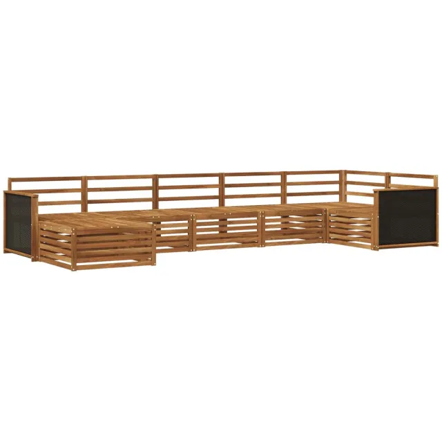 vidaXL Buiten - bank - set - 7 - st - 7-zits - Naturel - Massief - Acacia - Hout