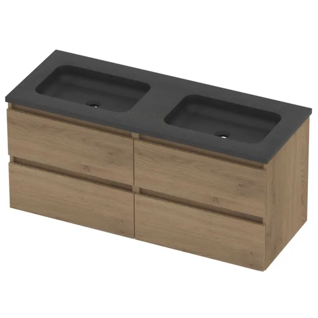 Basic-Line Rocky 46 Badmeubelset Hardsteen 120x46x54 cm R46bsepo2x600 Pure Oak Blue Stone Grijs