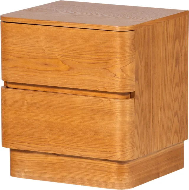 WOOOD Fejo Nachtkastje Met Lades - MDF - Bruin - 43x40x34
