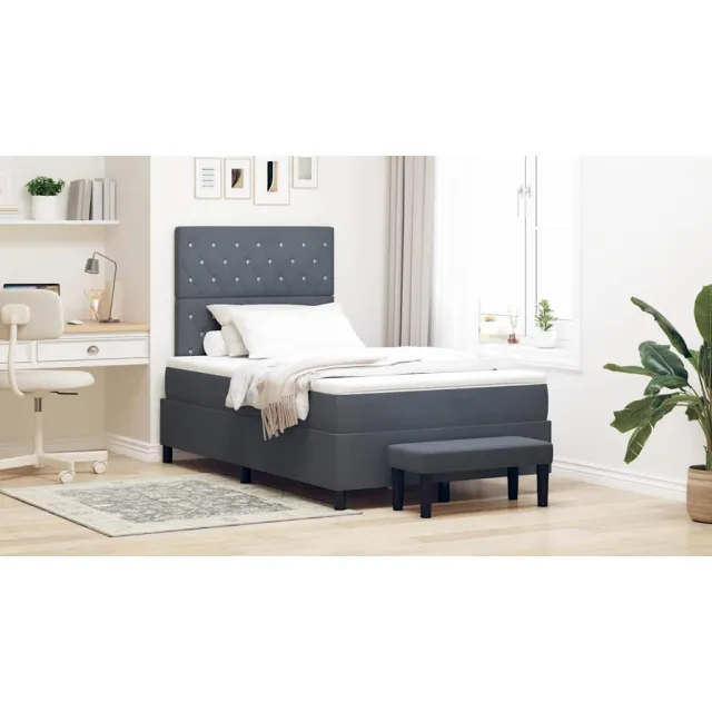 vidaXL Boxspring bed met hoofdeinde Donkergrijs 200 x 120 cm Fluweel