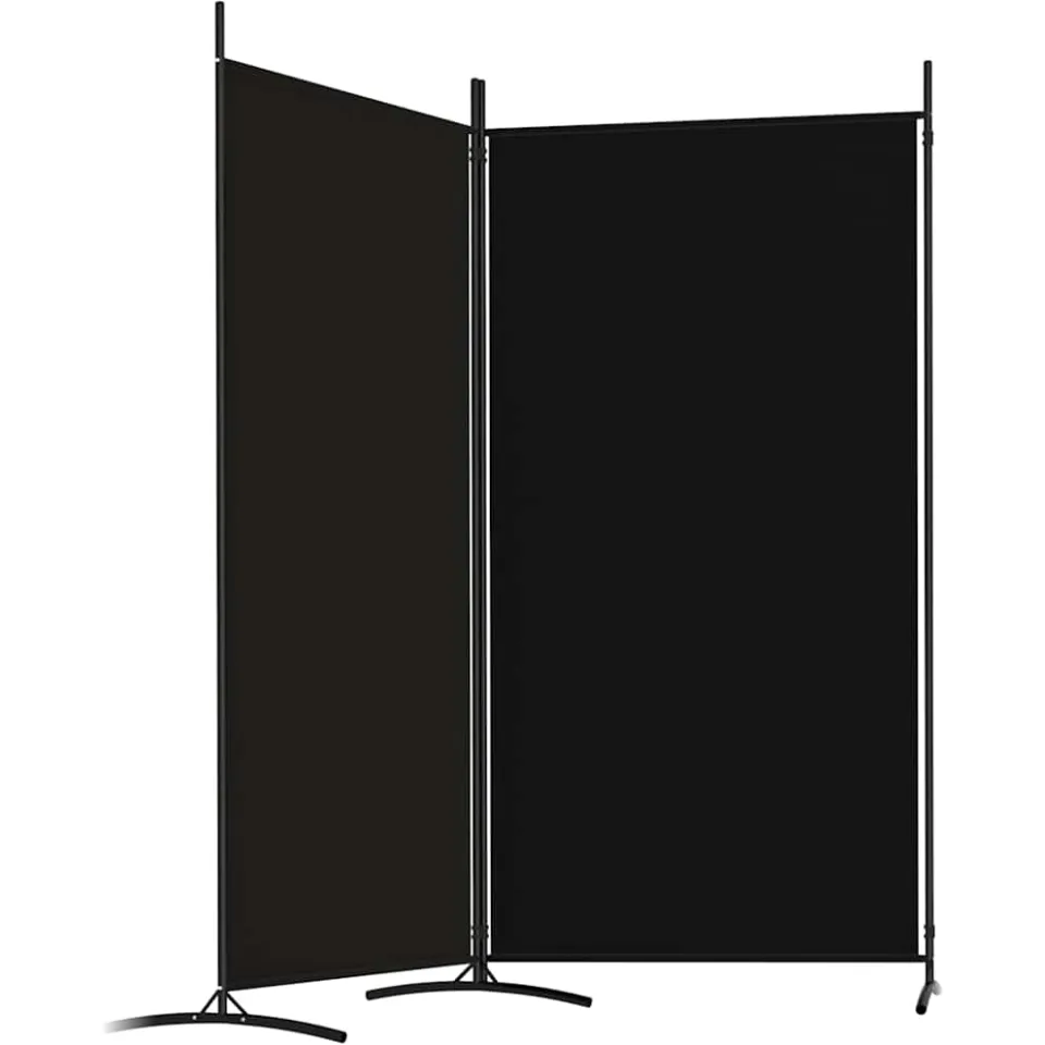 vidaXL Kamerscherm met 2 panelen 175x180 cm stof zwart, foto 3