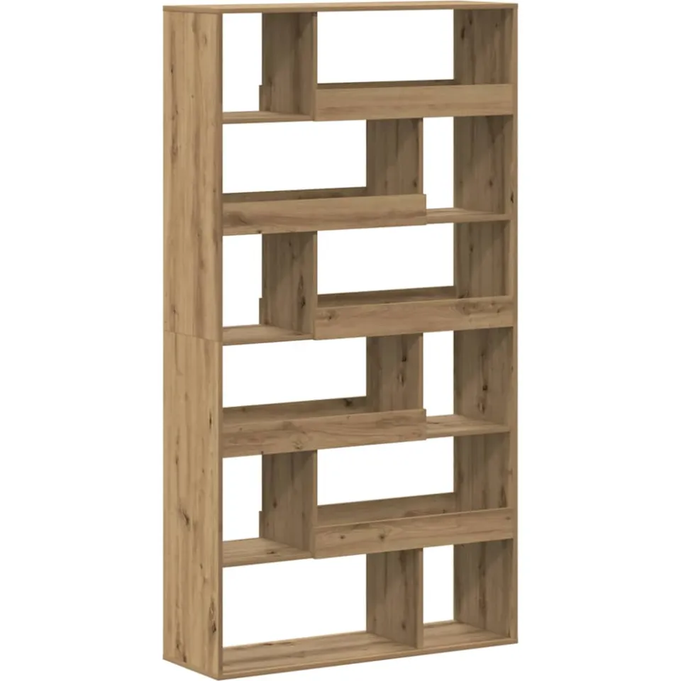vidaXL Boekenkast 100x33x187,5 cm bewerkt hout artisanaal eikenkleurig Bruin