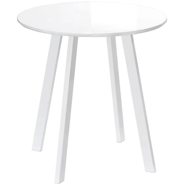 ZYLARO Eettafel Voor 2 Personen - Keukentafel - Hoogglans Oppervlak - Met Tafelpoten - 72 x 72 x 75 cm - Wit