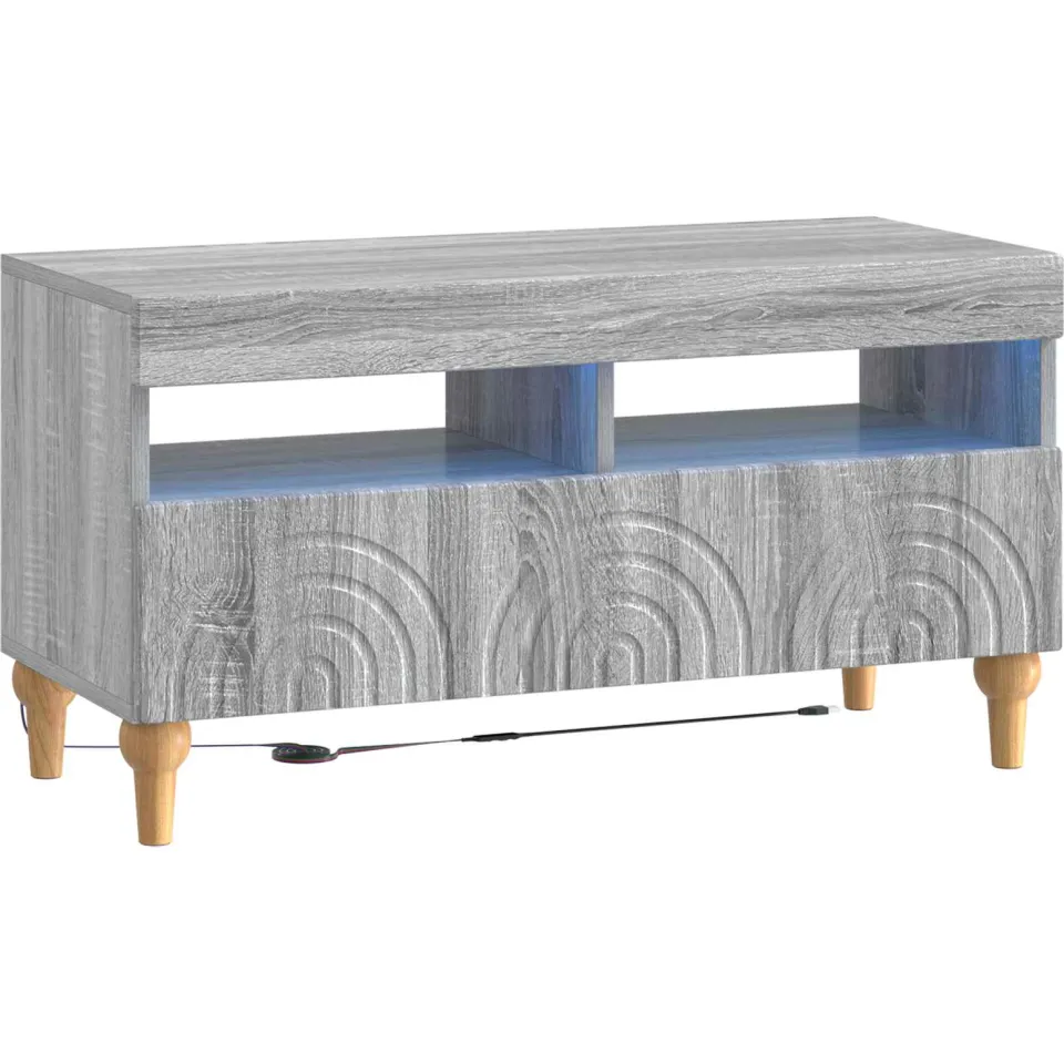 vidaXL LED tv-meubel ALKMAAR 81 x 35 x 43 cm Grijs Sonoma Bewerkt hout, foto 3