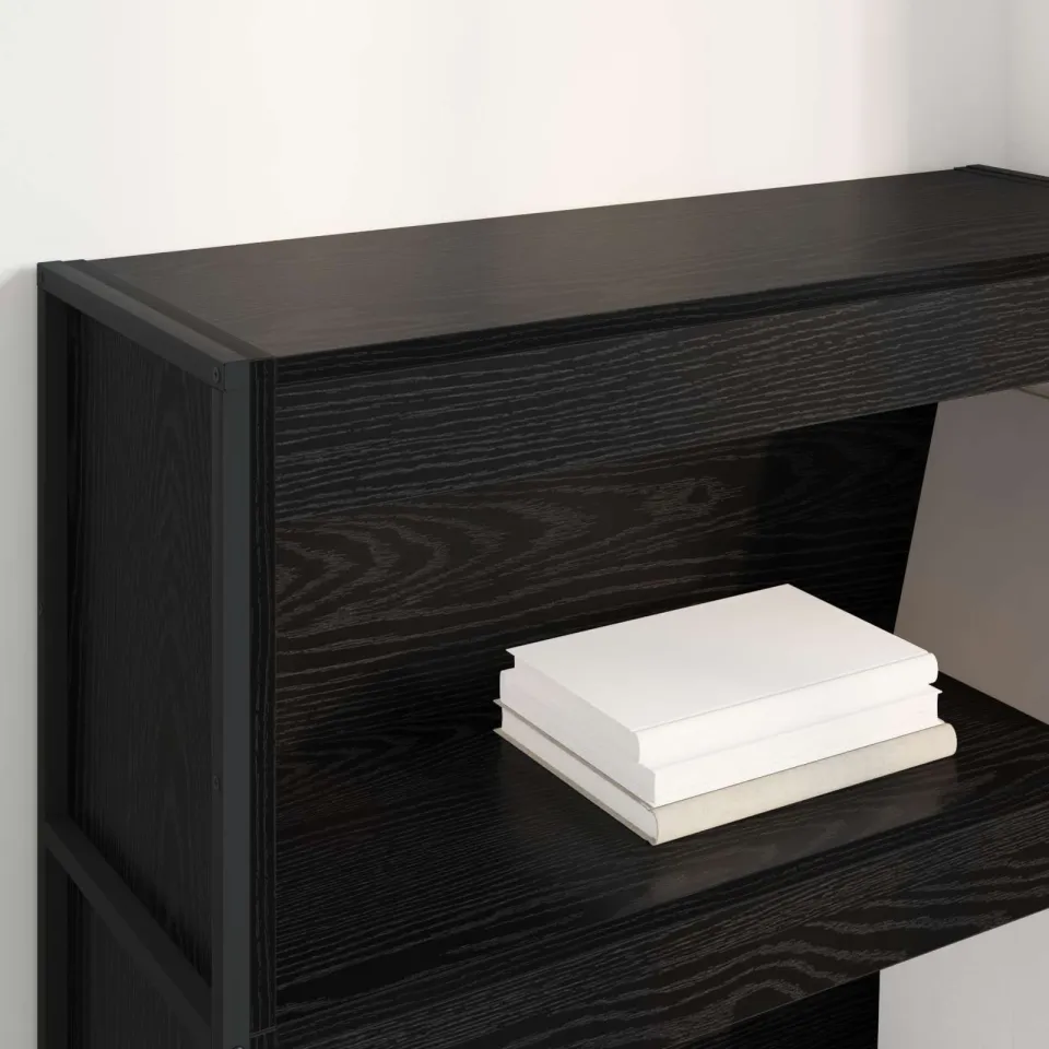 vidaXL Boekenkast 80 x 30 x 121 cm Bewerkt hout Zwart Eiken, foto 4