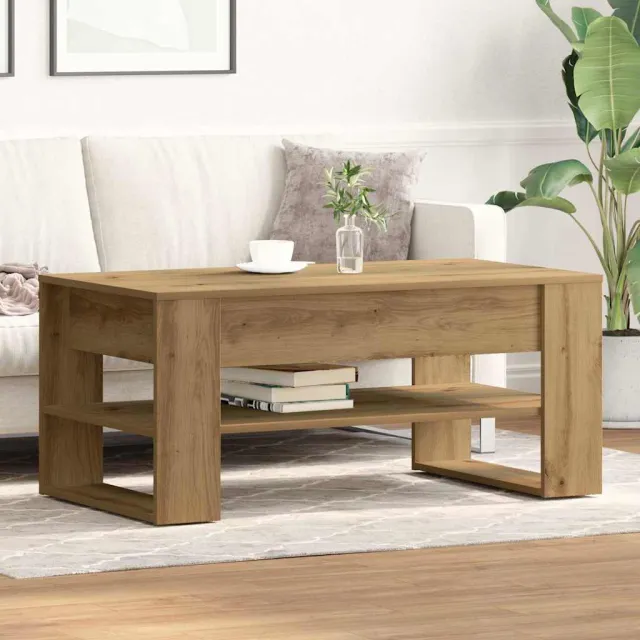 vidaXL Salontafel Artisan Eiken 102 x 55 x 45 cm Bewerkt hout, foto 2