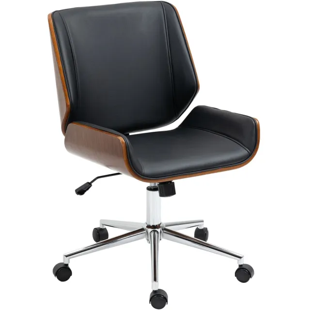 MakkelijkMooi Vergaderstoel - Bureaustoel - Hoogte Verstelbaar - Kantelfunctie - Populierenhout Details Comfort & Design Zwart Zwart & Donker Walnoot