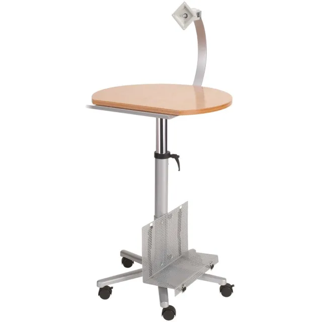 Maul werkstation - stervoet met wielen - beuken look - staal - 1 stuk - 83.5 x 61 x 158.5 cm bruin|zilver|zwart