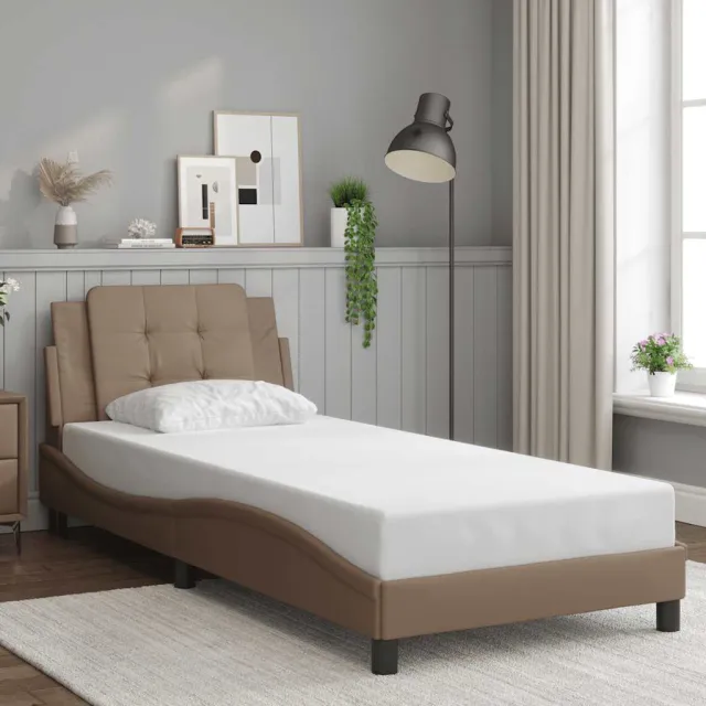 vidaXL Bedframe zonder matras "Zadar" kunstleer cappuccinokleurig 90x200 cm Bruin