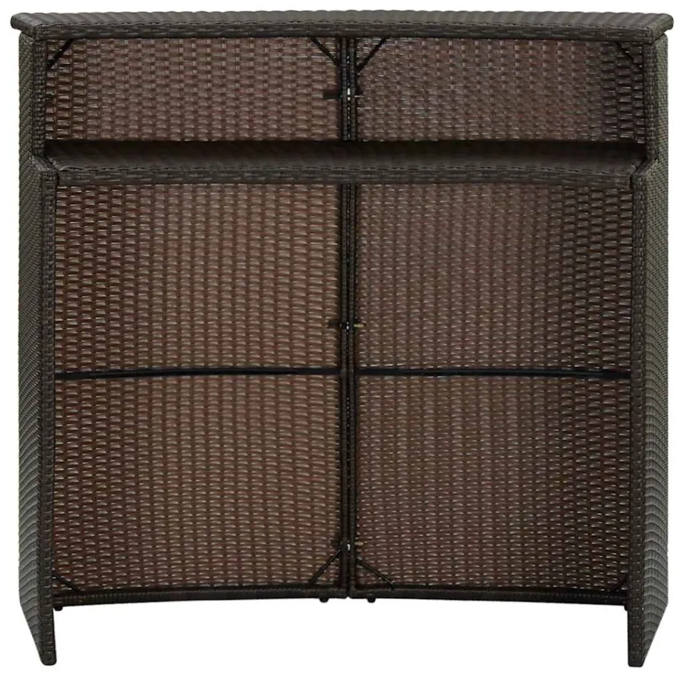 vidaXL Tuinbartafel 120x55x110 cm poly rattan bruin, foto 2