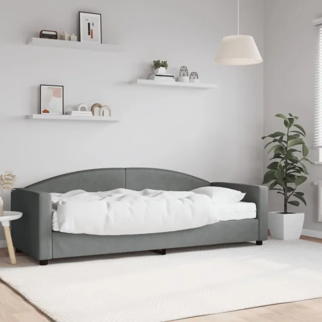 vidaXL Slaapbank met matras 80x200 cm stof donkergrijs grijs