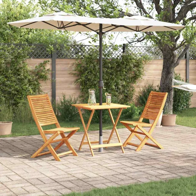 vidaXL Vouw Bistro Set 3 st Bruin Massief Acaciahout, foto 2