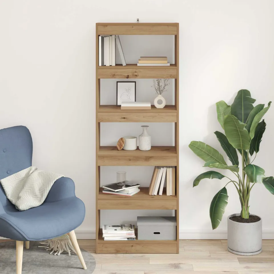 vidaXL Boekenkast 5-laags 60 x 30 x 166 cm Bewerkt hout bruin, foto 3