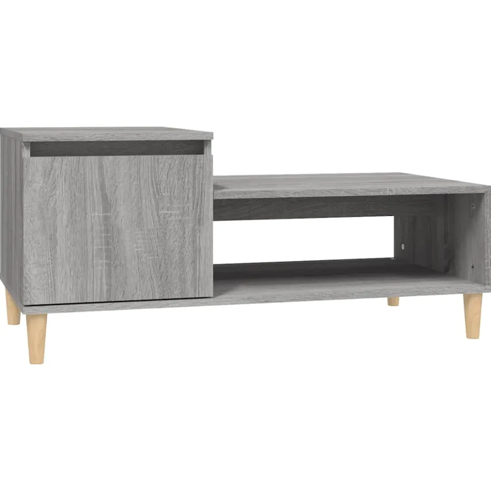 vidaXL Salontafel 100x50x45 cm bewerkt hout grijs sonoma
