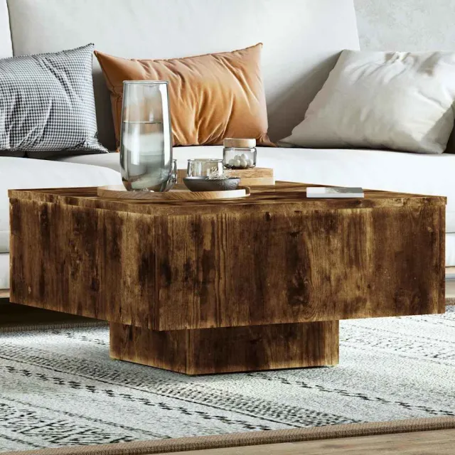 vidaXL Salontafel 60x60x31,5 cm bewerkt hout gerookt eikenkleurig Bruin