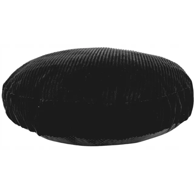 Syma Moderne Zwarte Fluwelen Poef Roller 70x70 cm - Ondersteuning & Decoratie