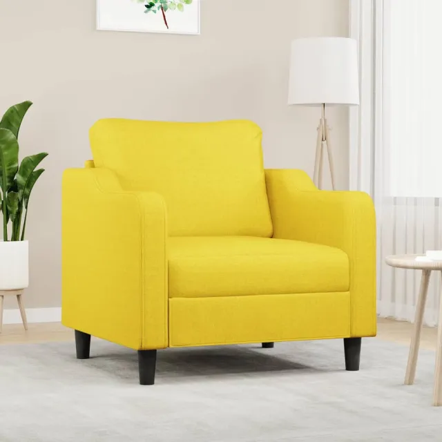 vidaXL Fauteuil 60 cm stof lichtgeel
