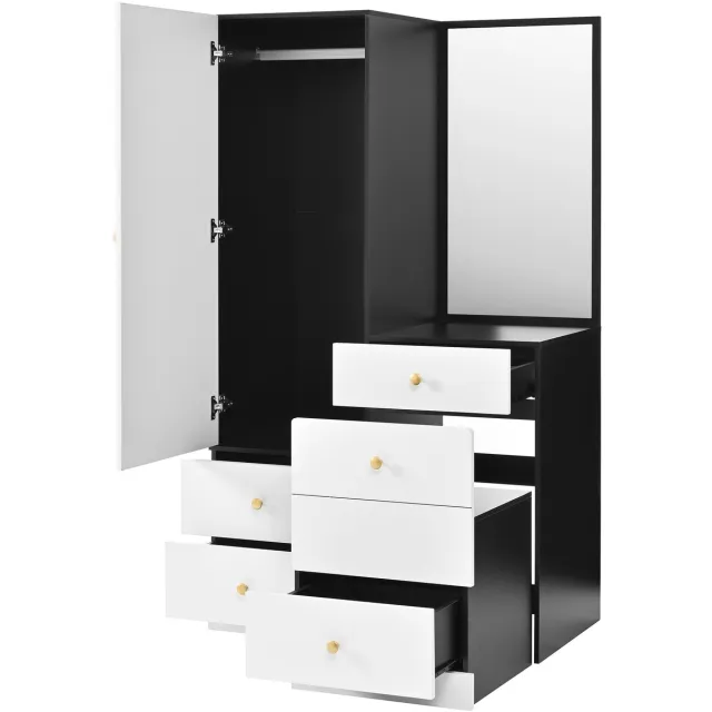 YYchan kaptafel - wit - 90 x 50,5 x 160 cm - met opbergruimte